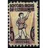 Viñeta. Socorro Rojo de Cataluña. 5 Céntimos (Nuevo, con señal de fijasellos)