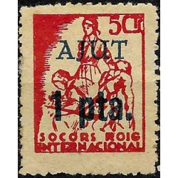 Viñeta. Socorro Rojo Internacional. Ayuda. 1 Peseta (Nuevo, con señal de fijasellos)