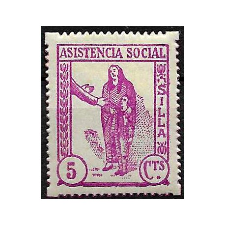 Viñeta. Asistencia Social. Silla. 5 Céntimos (Nuevo, con señal de fijasellos)
