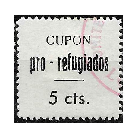 Viñeta. Cupón Pro Refugiados. Lorca. 5 Céntimos (Nuevo, con señal de fijasellos)