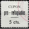 Viñeta. Cupón Pro Refugiados. Lorca. 5 Céntimos (Nuevo, con señal de fijasellos)