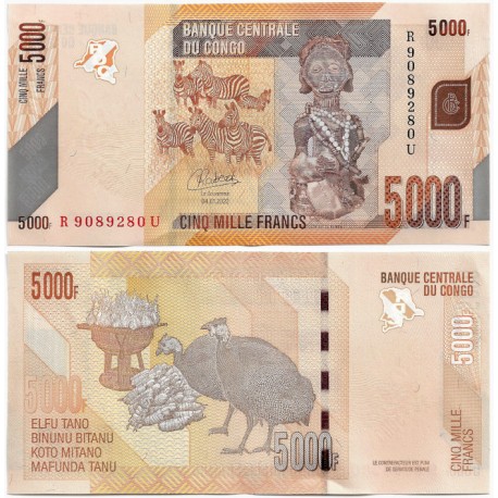 (102d) Congo. 2022. 5000 Francs (SC)
