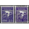 Viñetas. Denia. Asistencia Socia. 5 y 5 Céntimos (Nuevos, con señal de fijasellos)
